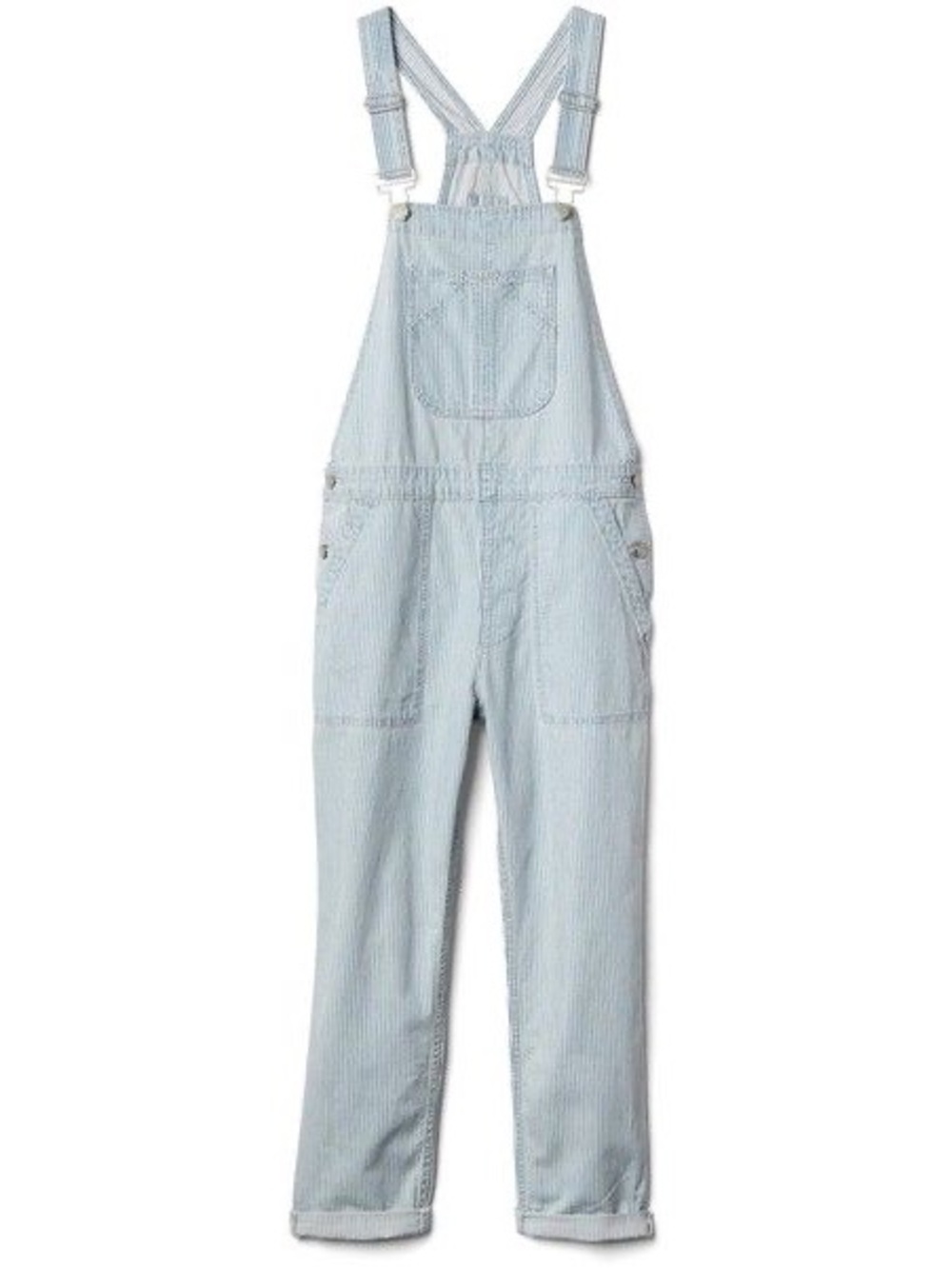 GAP Light Wash Denim Overalls - Casual Bib Jeans MEDIUM